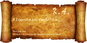 Klopstein Amáta névjegykártya